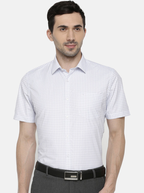 

Chennis Men White Slim Fit Checked Formal Shirt