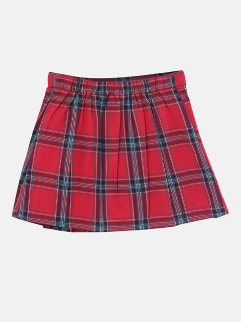 

Beebay Girls Red & Blue Checked A-Line Skirt