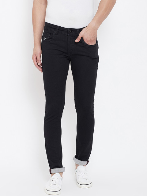 

American Archer Men Black Skinny Fit Low-Rise Clean Look Stretchable Jeans