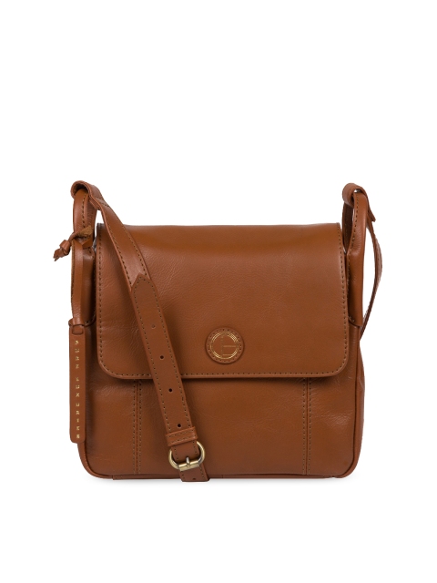 

PURE LUXURIES LONDON Women Tan Brown Solid Genuine Leather Houghton Sling Bag