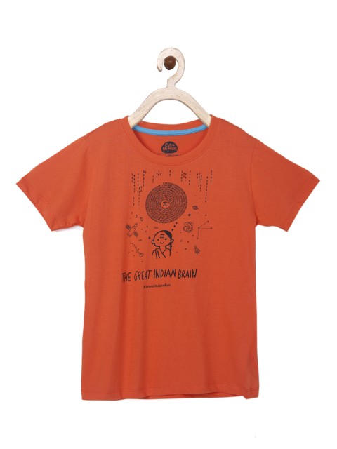 

Cub McPaws Boys Orange Printed Round Neck T-shirt