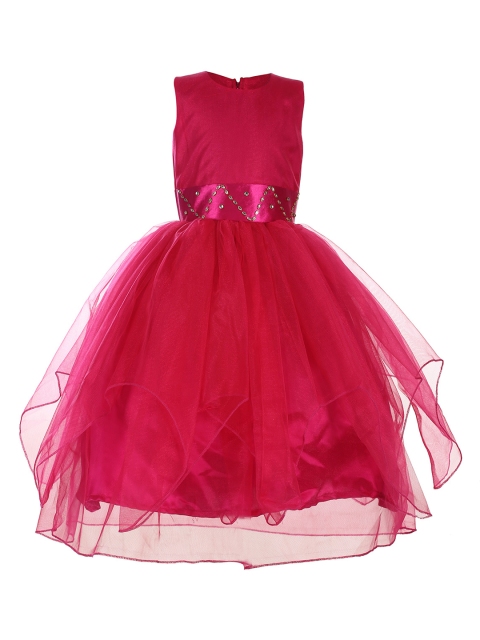 

Samsara Couture Girls Magenta Embellished Fit and Flare Dress