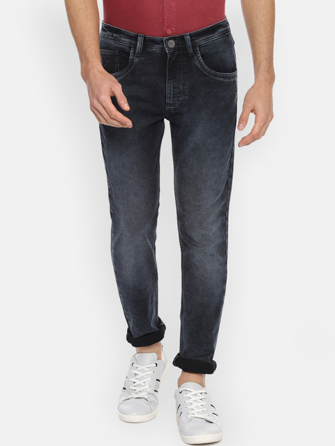 

V Dot Men Black Slim Fit Mid-Rise Clean Look Stretchable Jeans