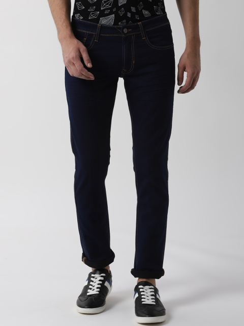

Peter England Casuals Men Navy Blue Skinny Fit Mid-Rise Clean Look Stretchable Jeans