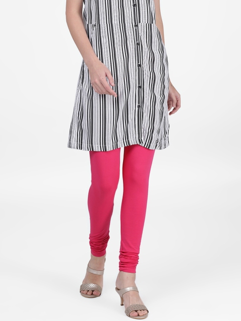 

DIXCY SCOTT Slimz Women Pink Solid Churidar Length Leggings