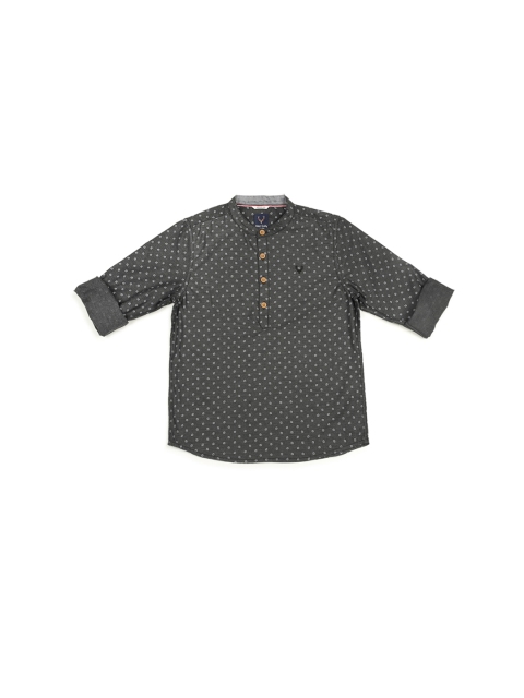 

Allen Solly Junior Boys Grey & White Regular Fit Printed Casual Shirt