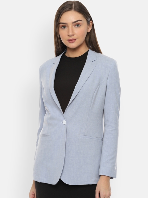 

Van Heusen Woman Pastel Blue Solid Blazers