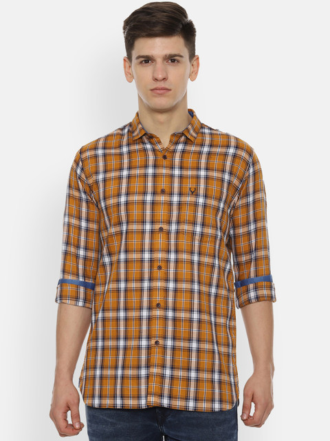 

Allen Solly Men Yellow Slim Fit Checked Casual Shirt
