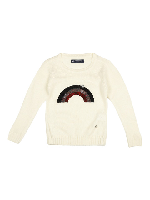 

Allen Solly Junior Girls Cream-Coloured Sequinned Detail Sweater