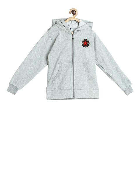 

SWEET ANGEL Kids Grey Solid Hooded Sweatshirt