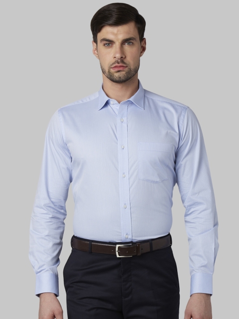 

Park Avenue Men Blue Regular Fit Self Design Formal Shirt