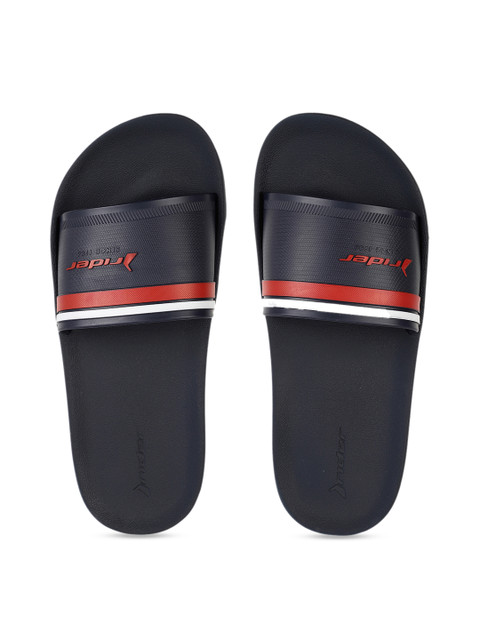 

Rider Men Blue Striped Sliders