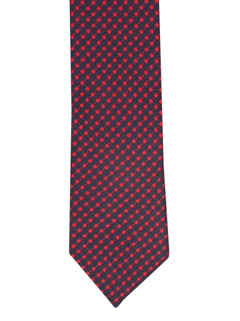 

Van Heusen Navy Blue & Red Woven Design Broad Tie
