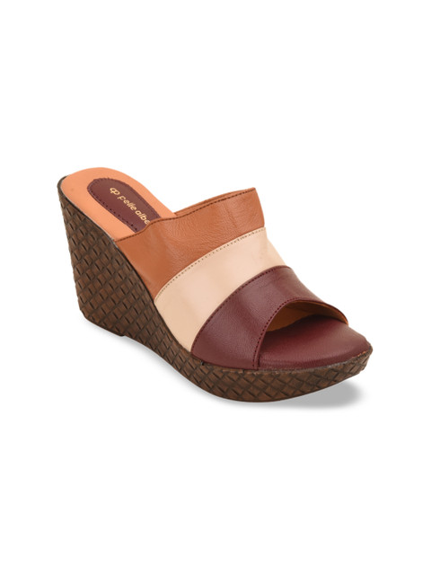 

pelle albero Women Maroon Colourblocked Sandals