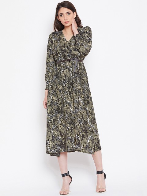 

THE SILHOUETTE STORE Women Printed Multicoloured A-Line Dress, Multi