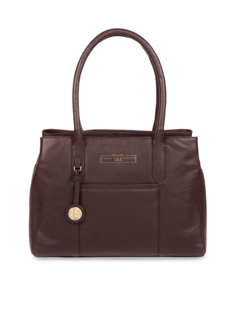 

PURE LUXURIES LONDON Women Burgundy Solid Genuine Leather Chatham Shoulder Bag