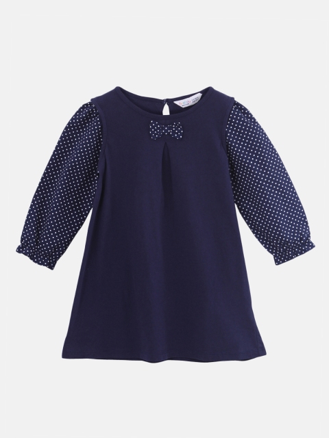 

Beebay Girls Navy Blue Solid A-Line Dress