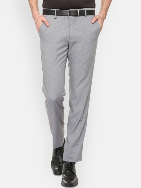 

Van Heusen Men Grey Slim Fit Solid Formal Trousers