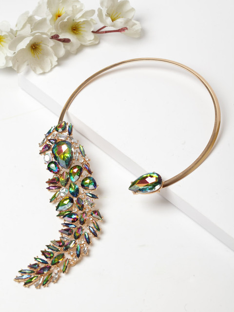 

Crystal Statement Cuff Collar Necklace, Multi