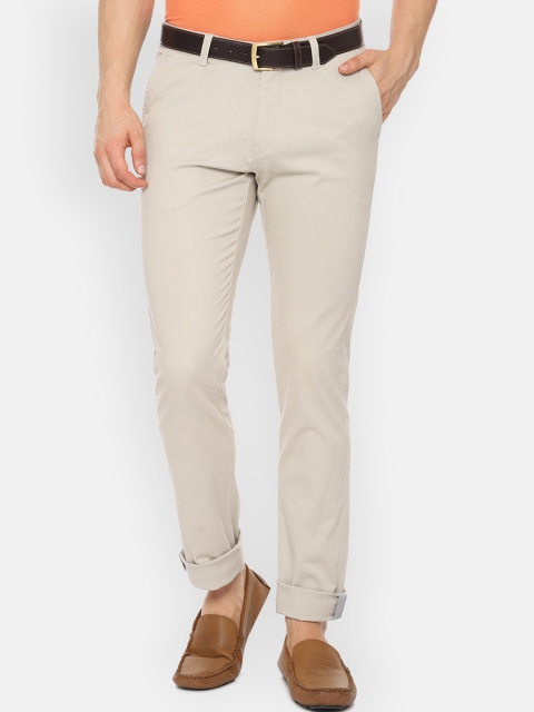 

V Dot Men Beige Slim Fit Solid Regular Trousers