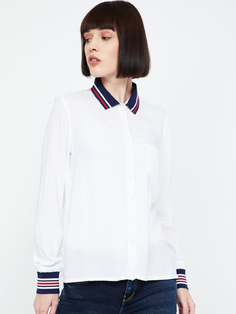 

Fame Forever by Lifestyle Women White Solid Shirt Style Top