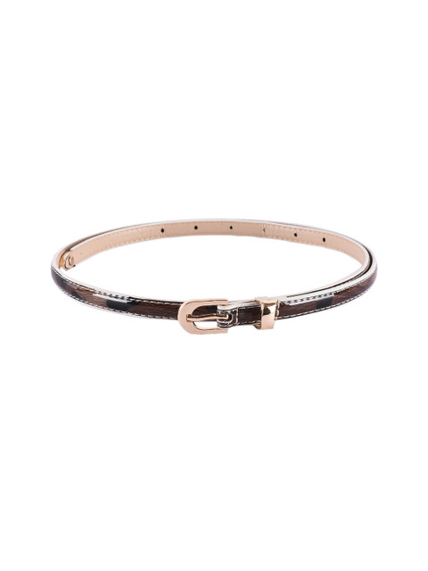 

BuckleUp Women Coffee Brown & Black Animal Printed Belt