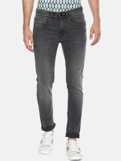 

V Dot Men Grey Regular Fit Mid-Rise Clean Look Stretchable Jeans