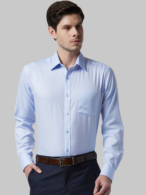 

Park Avenue Men Blue Regular Fit Self Design Formal Shirt