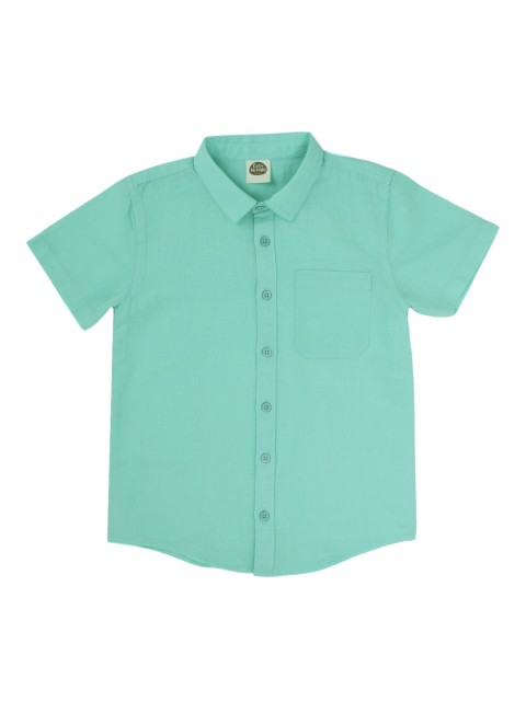 

Cub McPaws Boys Sea Green Comfort Regular Fit Solid Casual Shirt