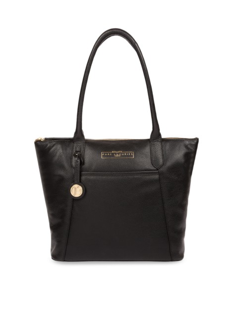 

PURE LUXURIES LONDON Black Genuine Leather Atherton Shoulder Bag