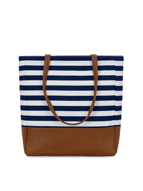 

KLEIO Navy Blue & White Striped Shoulder Bag