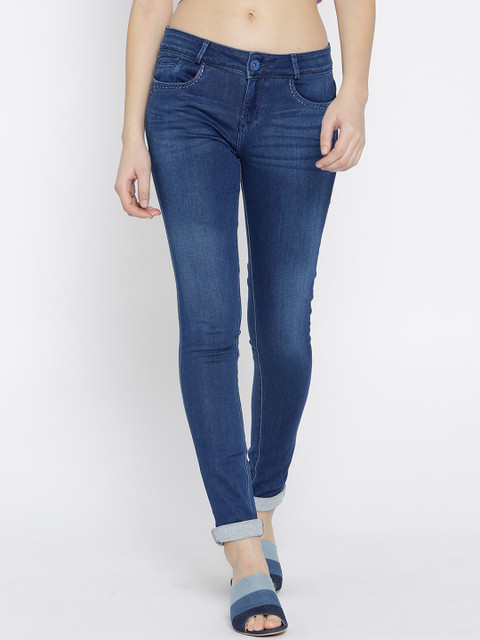 

Xpose Women Navy Blue Slim Fit Mid-Rise Clean Look Stretchable Jeans