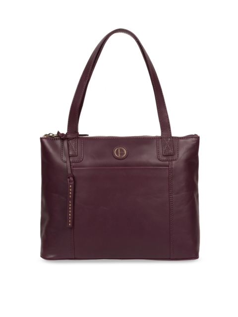 

PURE LUXURIES LONDON Women Purple Solid Genuine Leather Newark Shoulder Bag