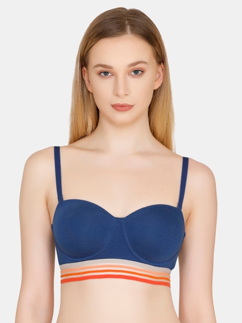 

Zivame Navy Solid Underwired Lightly Padded T-shirt Bra ZI1875FASHA, Navy blue