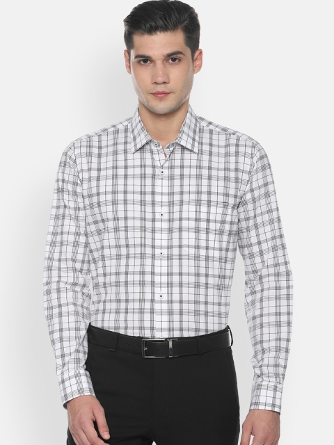 

Van Heusen Men White & Black Slim Fit Checked Formal Shirt