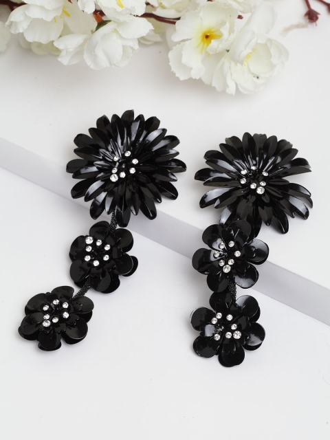 

AVANT-GARDE PARIS Black Teardrop Shaped Drop Earrings