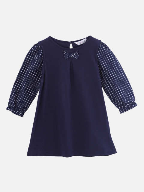 

Beebay Girls Printed Navy Blue A-Line Dress