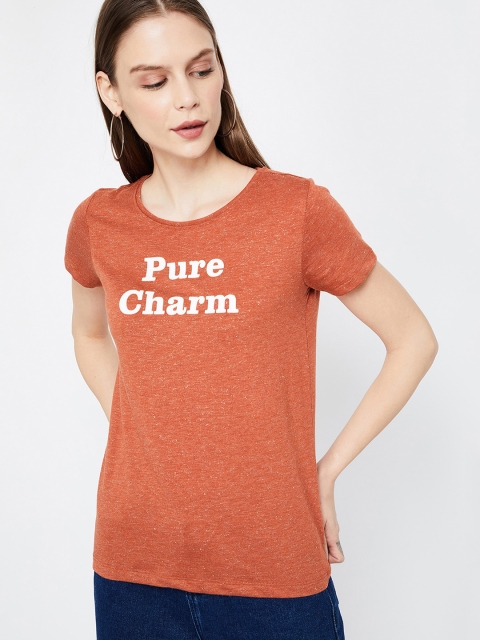 

Fame Forever by Lifestyle Women Rust Red Printed Top
