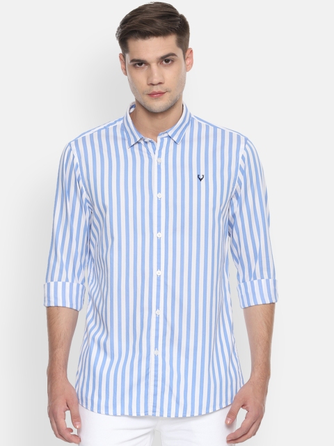 

Solly Jeans Co. Men Blue Slim Fit Striped Casual Shirt