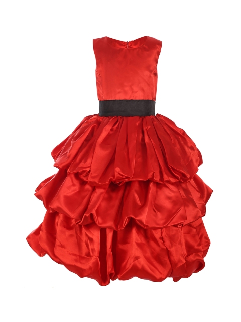 

Samsara Couture Girls Colourblocked Red Maxi Dress