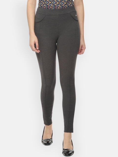 

Allen Solly Woman Grey Regular Fit Solid Treggings