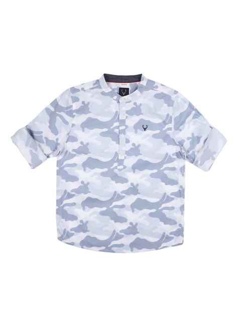 

Allen Solly Junior Boys Grey Regular Fit Printed Casual Shirt