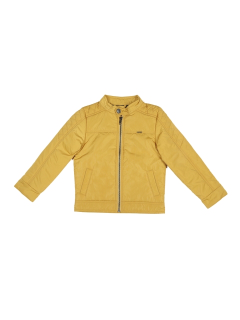 

Allen Solly Junior Boys Yellow Solid BIker Jacket