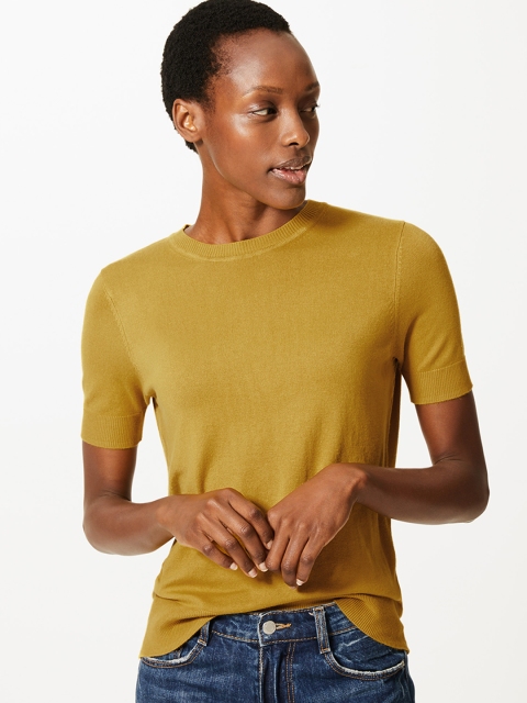 

Marks & Spencer Women Mustard Solid Top