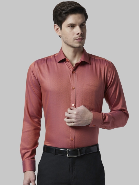 

Park Avenue Men Rust Slim Fit Self Design Formal Shirt