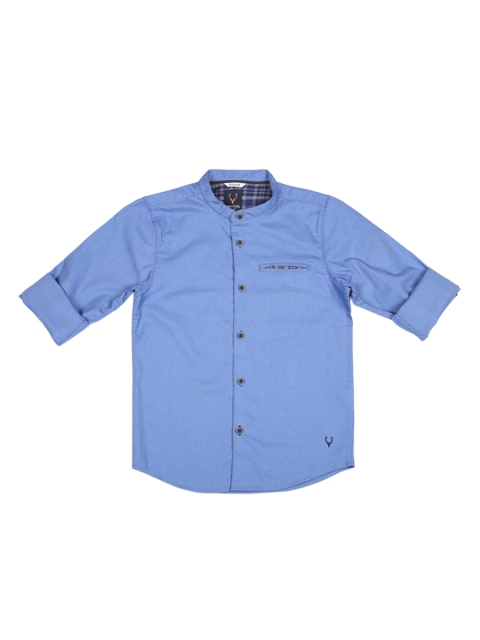 

Allen Solly Junior Boys Blue Regular Fit Solid Casual Shirt