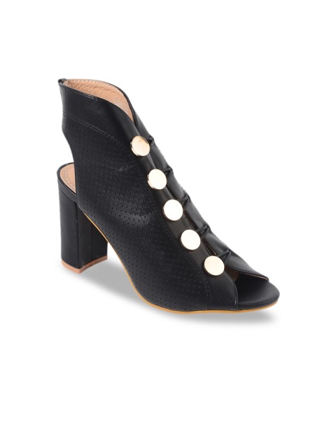 

Berry Purple Women Black Solid Peep Toes