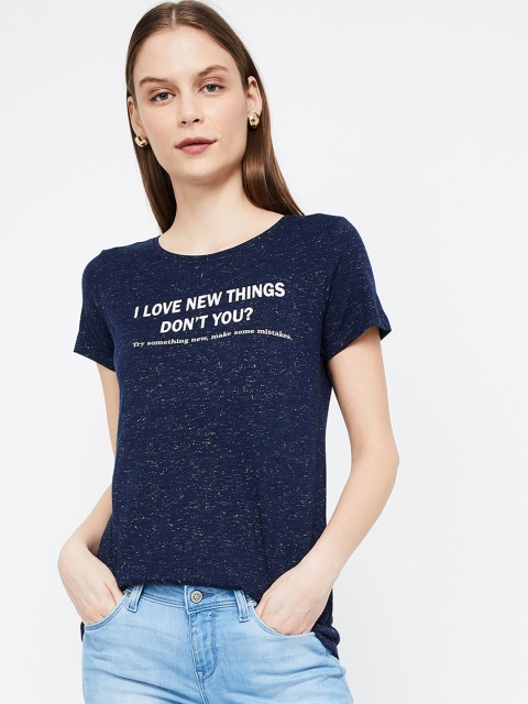 

Fame Forever by Lifestyle Women Navy Blue Printed Top