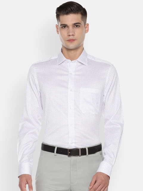 

Louis Philippe Men White Regular Fit Printed Casual Shirt