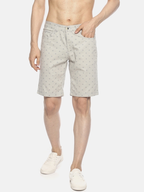 

IVOC Men Grey Printed Slim Fit Regular Shorts